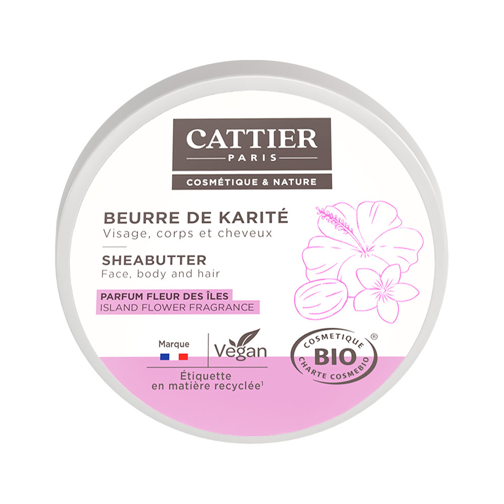 Cattier Manteca de karité flores de las islas bio 100g