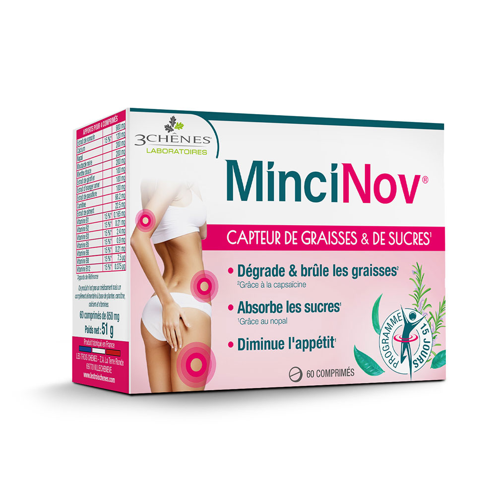 3 Chênes Mincinov captador de grasas y azúcares 60 cápsulas