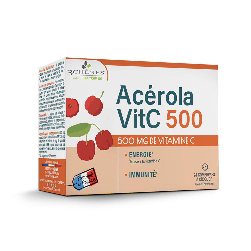 3 Chênes Acerola 500 24 Comprimidos