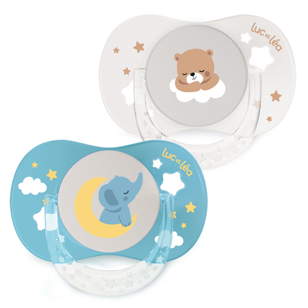 Luc Et Lea Essentiel Suavizante Simétrico Silicona Fosforescente de 0 a 6 meses x2