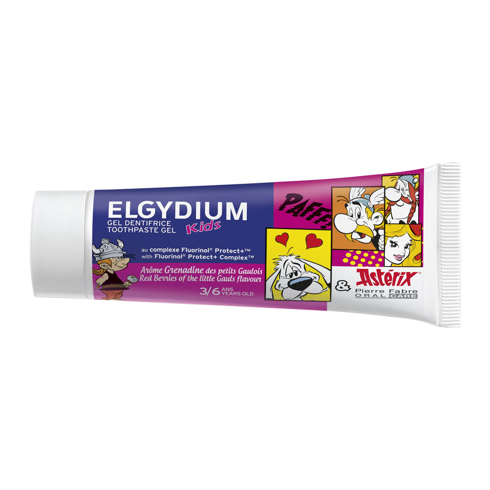 Elgydium Kid Astérix Gel Dentífrico Sabor Granadina 3/6 años 50 ml