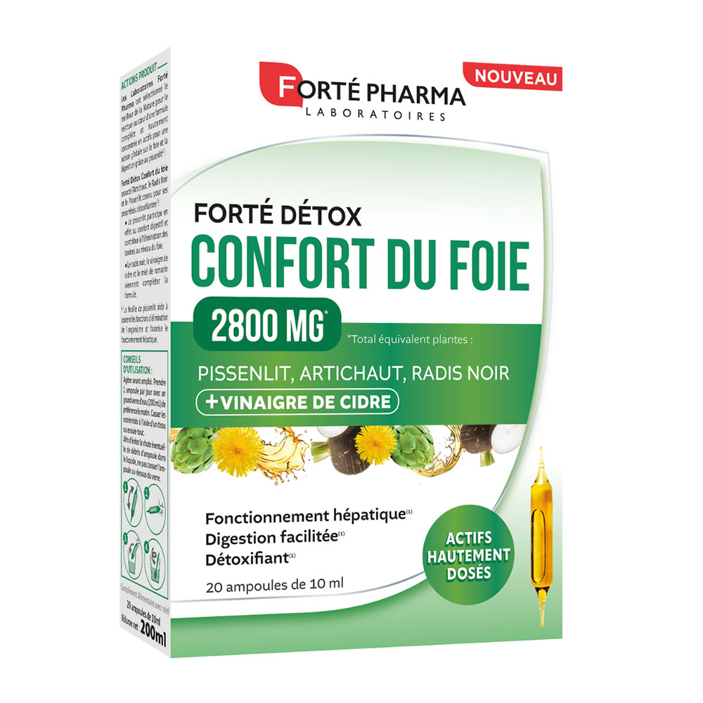 Forté Pharma Forté Détox Confort Hepático 2800 MG 20 ampollas