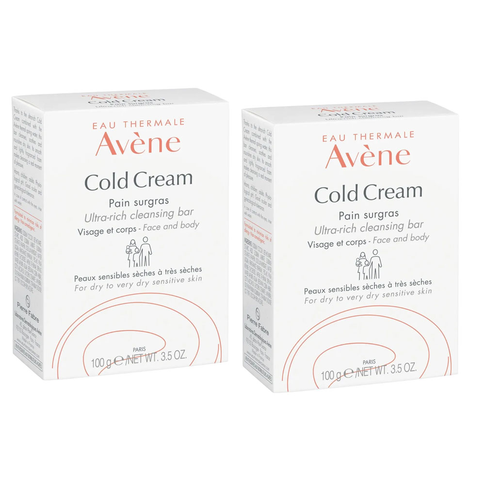 Avène Cold Cream Barra facial y corporal surgrasada para Piel sensible 2x100g