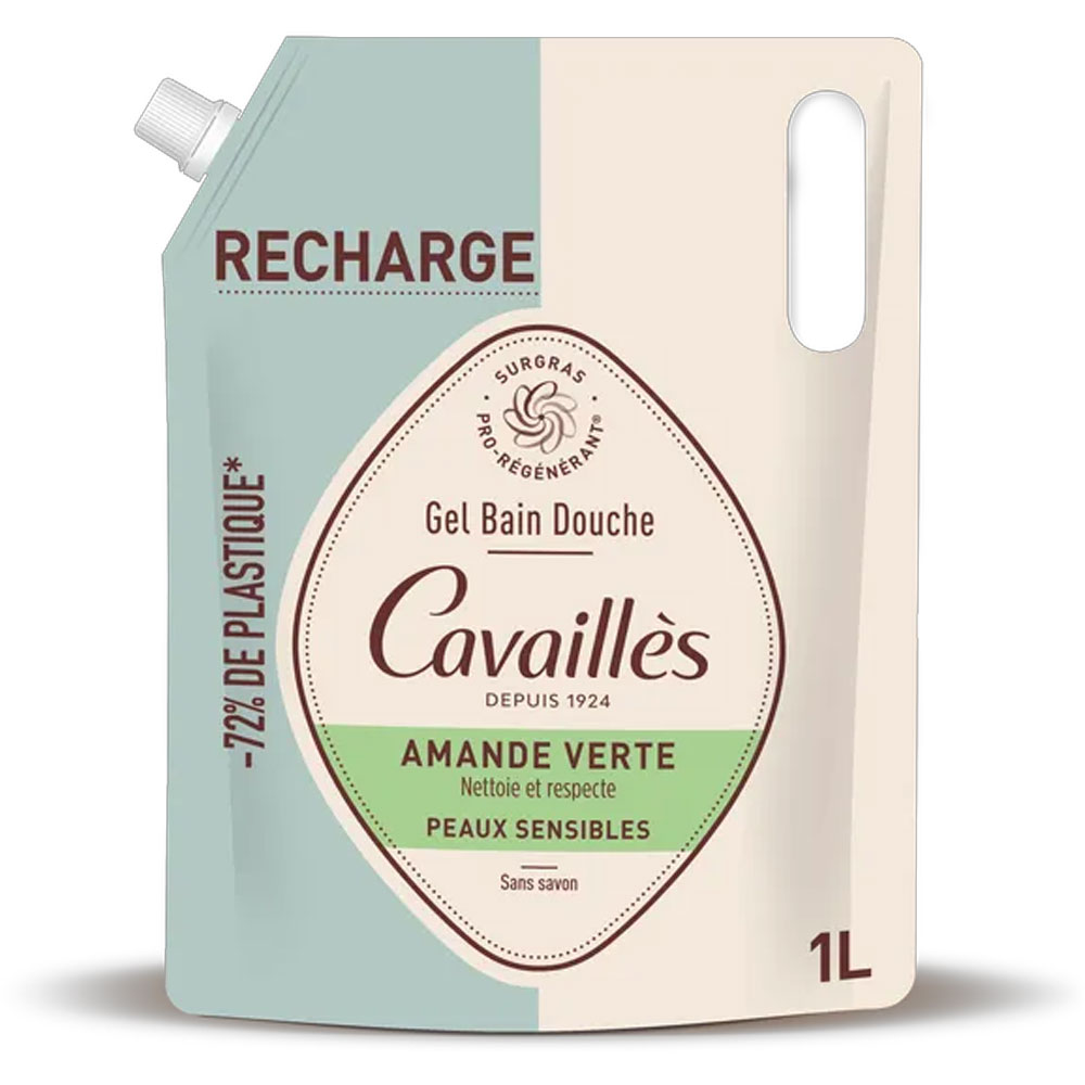 Cavaillès Recarga Gel ducha Almendra Verde 1L