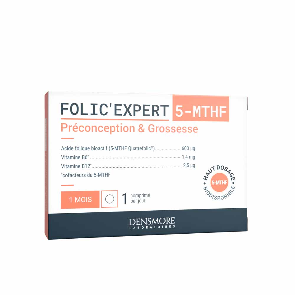 Densmore Folic'expert ácido fólico (5-MTHF) preconcepción y embarazo 30 comprimidos