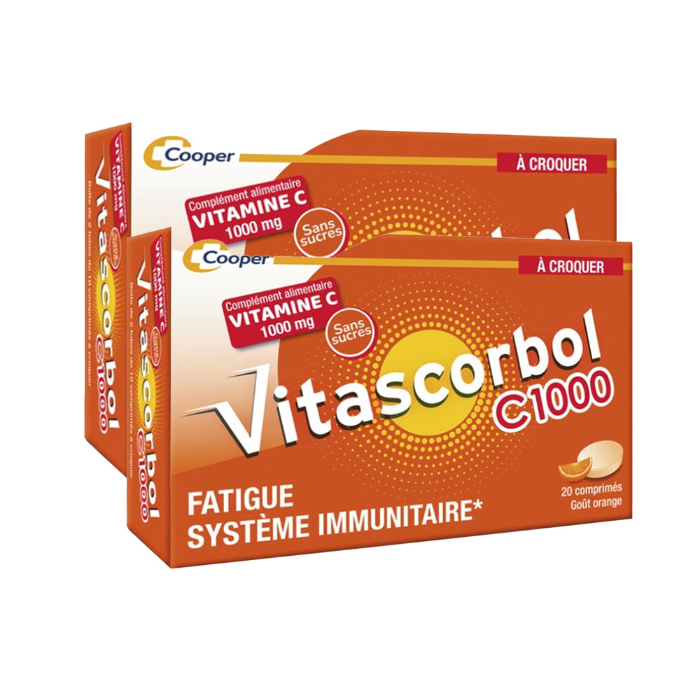 Vitascorbol Vitamina C1000 Sabor a naranja 2x20 comprimido
