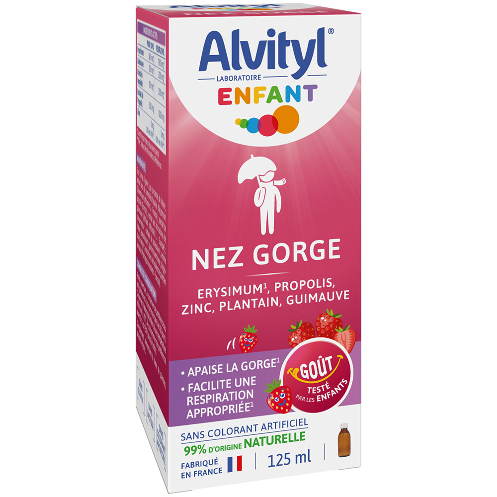 Alvityl Infantil Nariz y garganta Sabor fresa 125 ml
