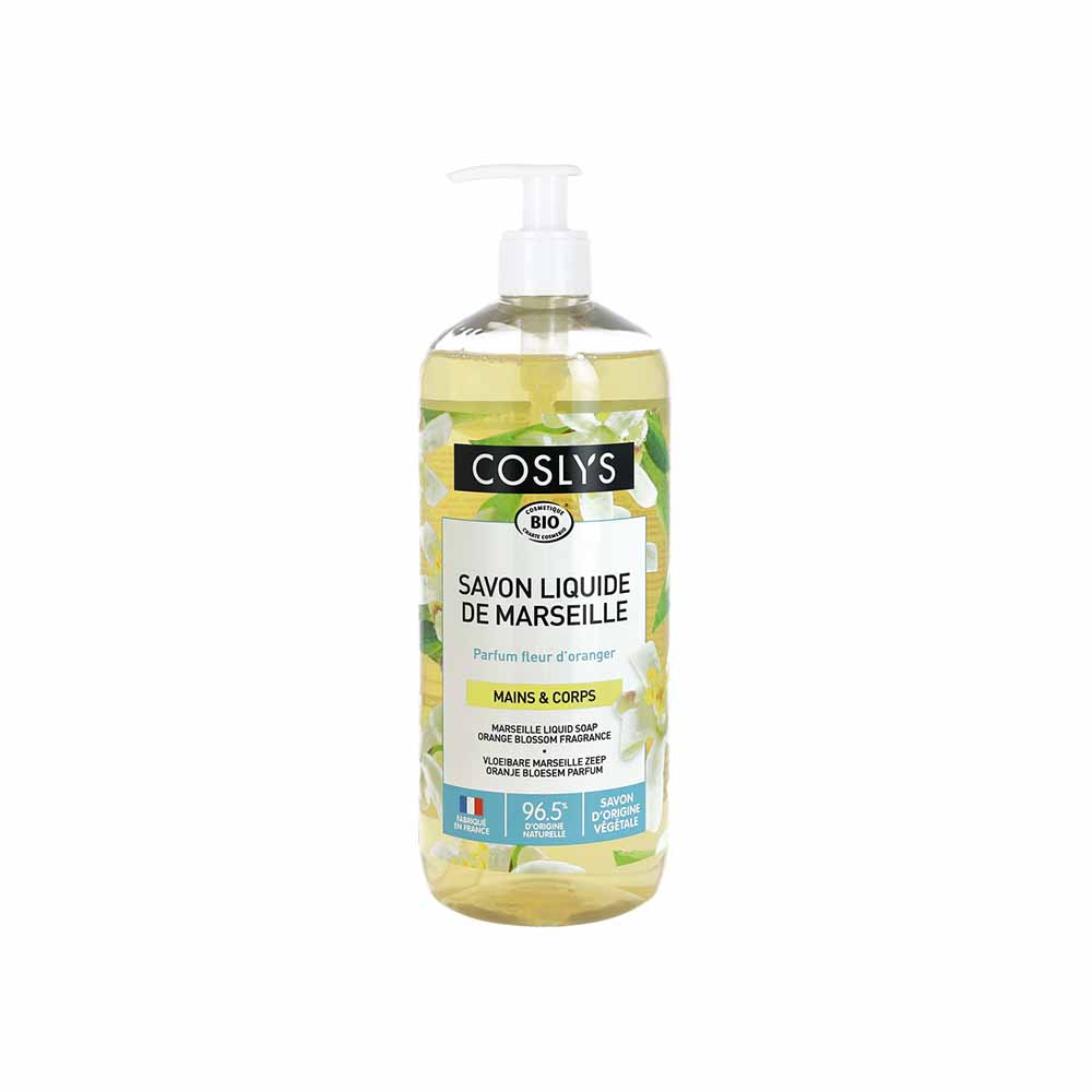 Coslys Jabón de Marsella líquido de Flor Naranjo Bio Manos y cuerpo 1L