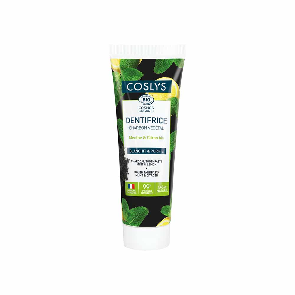 Coslys Dentífrico de carbón vegetal Bio Menta Limón 100g
