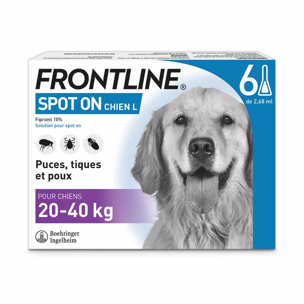 Frontline Spot-on Perro de 20-40kg 6 Pipetas de 2,68ml