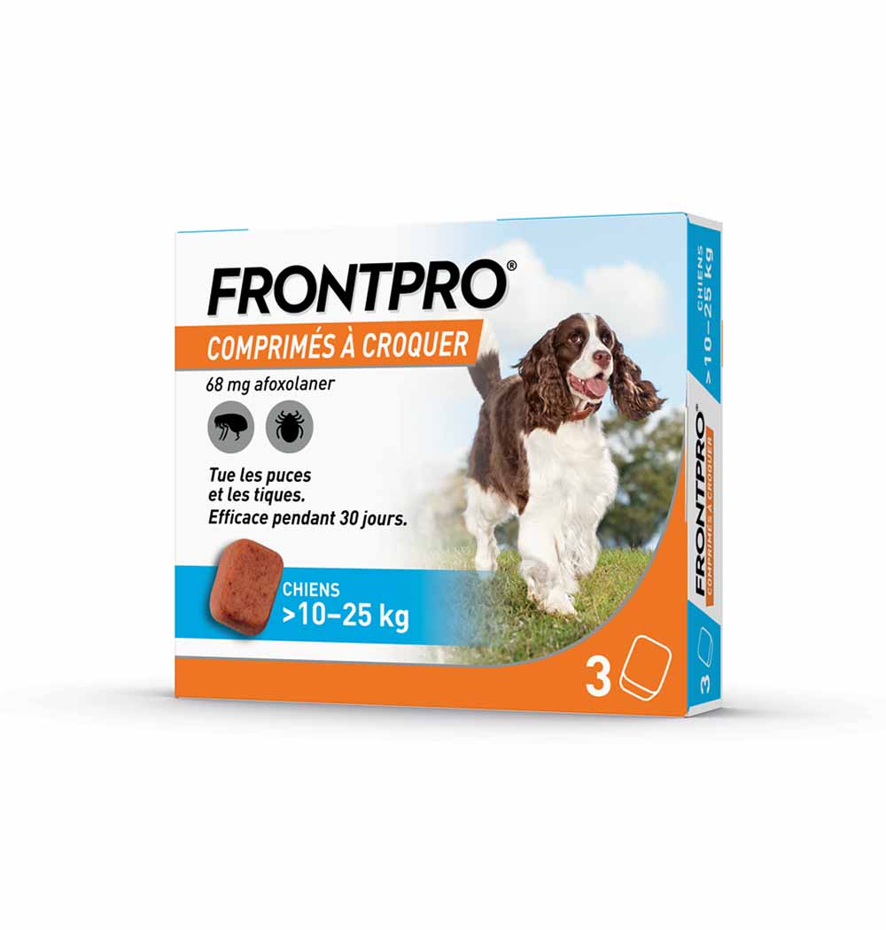Frontline Frontpro Antiparasitario para perros grandes 10-25 kg pulgas y garrapatas x3 tabletas