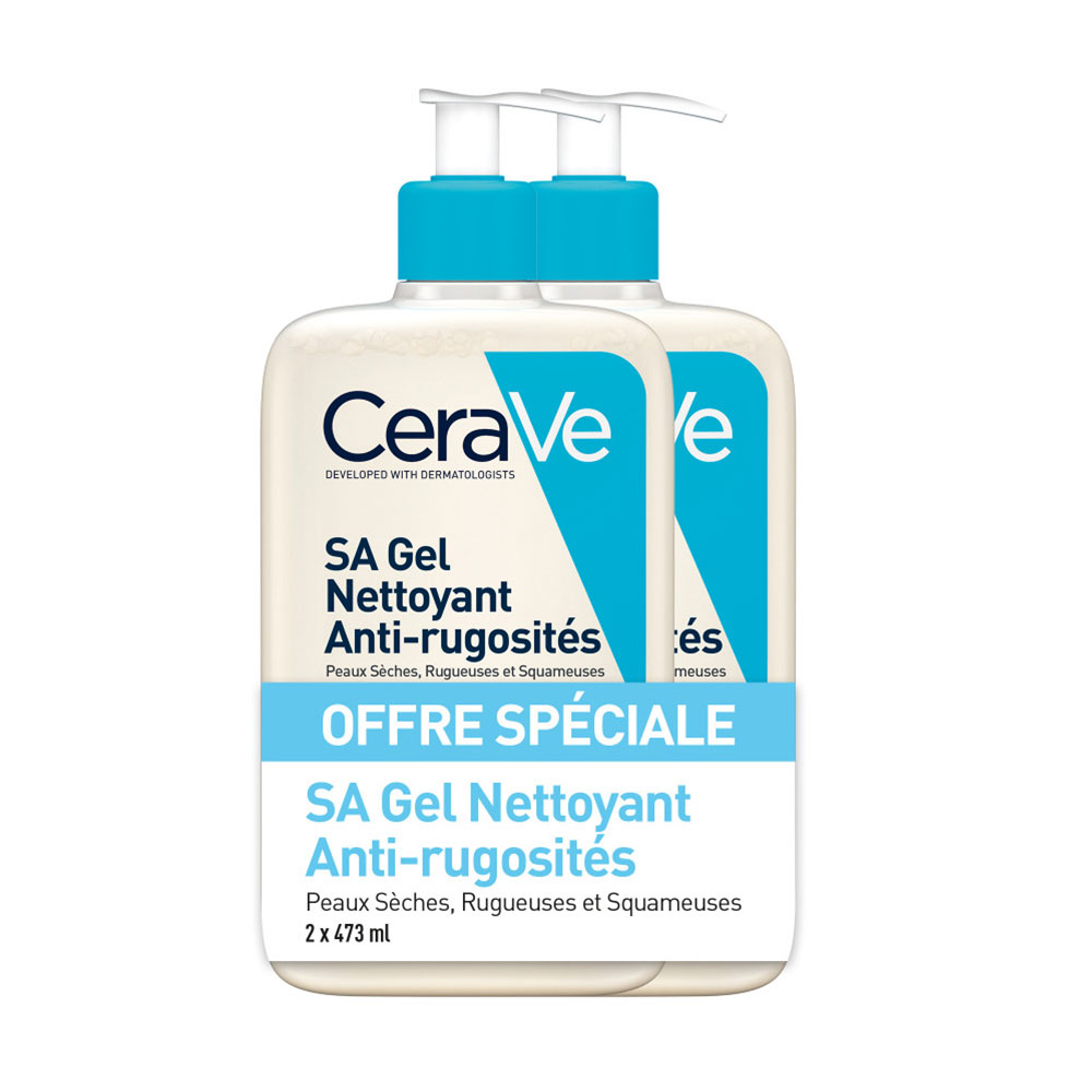 Cerave Body SA Sa Gel Limpiador Anti-Rugosidad Piel seca, áspera y escamosa 2x473ml