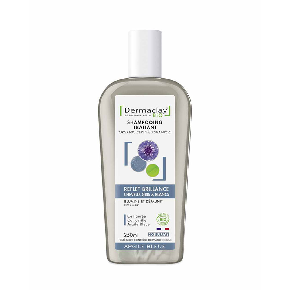 Dermaclay Champú bio cabello gris arcilla azul 250ml