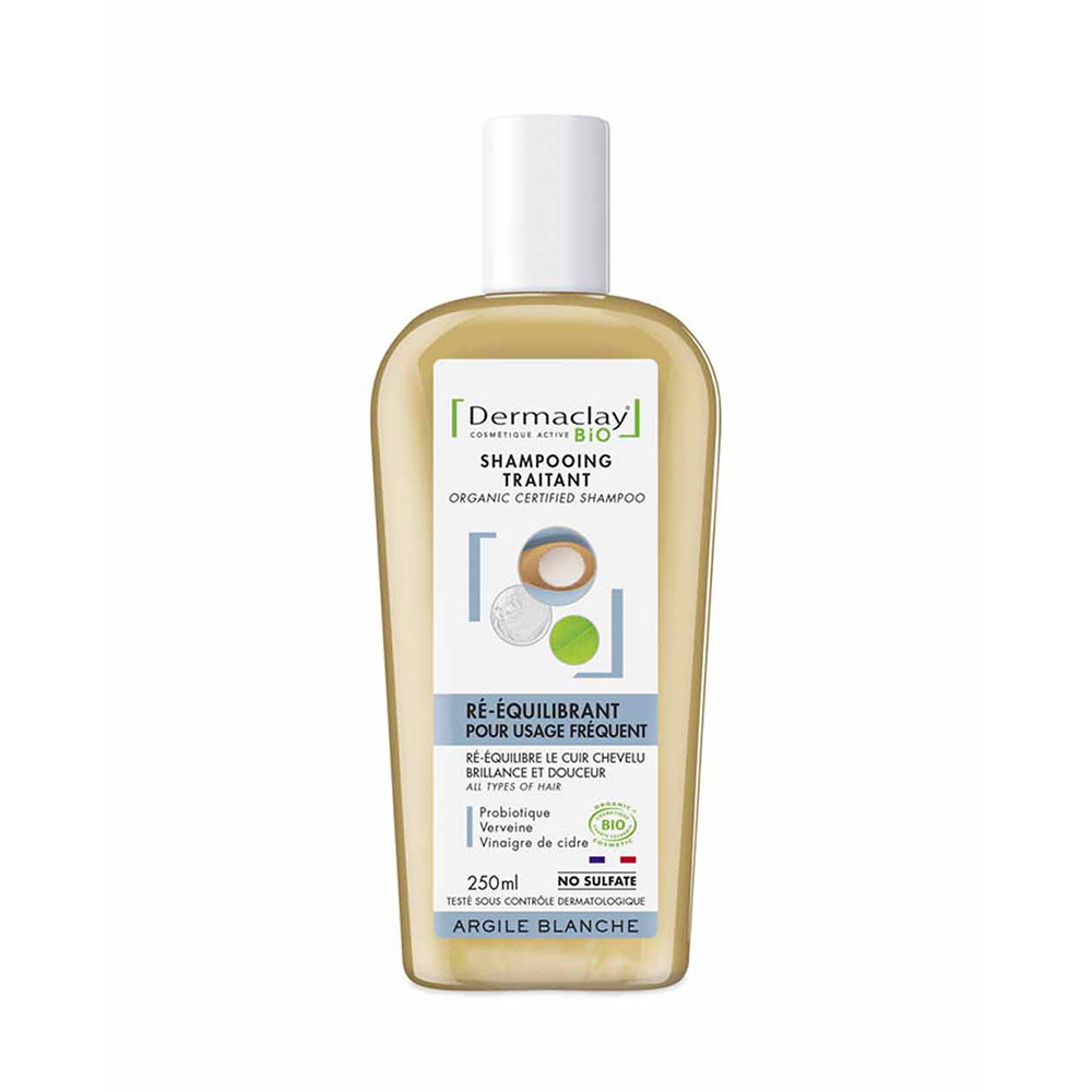 Dermaclay Shampoing BIO Probiotique pour Usage Fréquent arcilla blanca 250ml