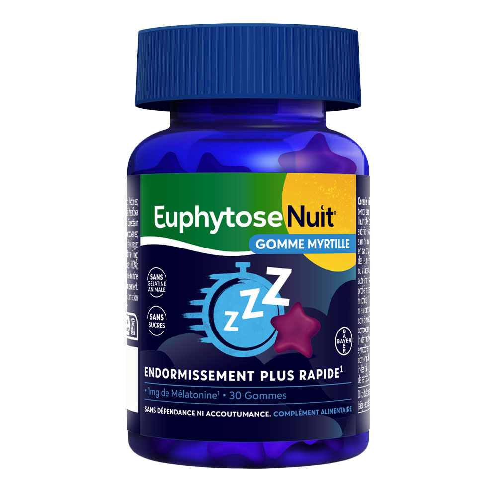 Bayer Euphytose Noche 1 mg de melatonina sabor arándano 30 gominolas