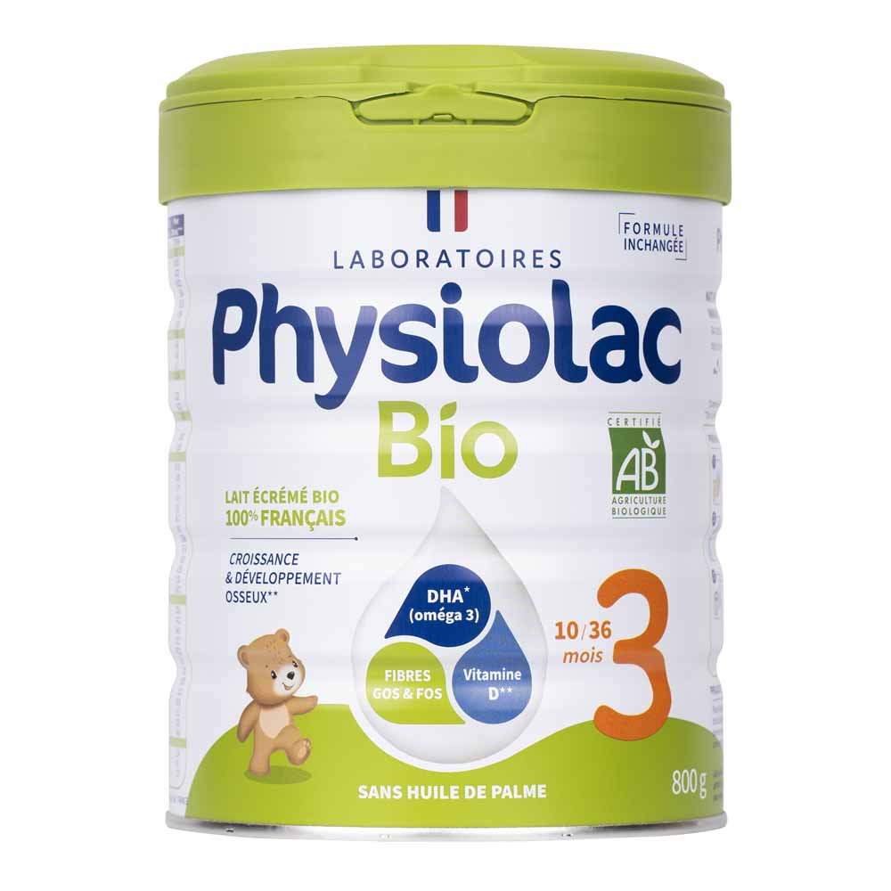 Physiolac Leche en polvo Croissance 3 bio