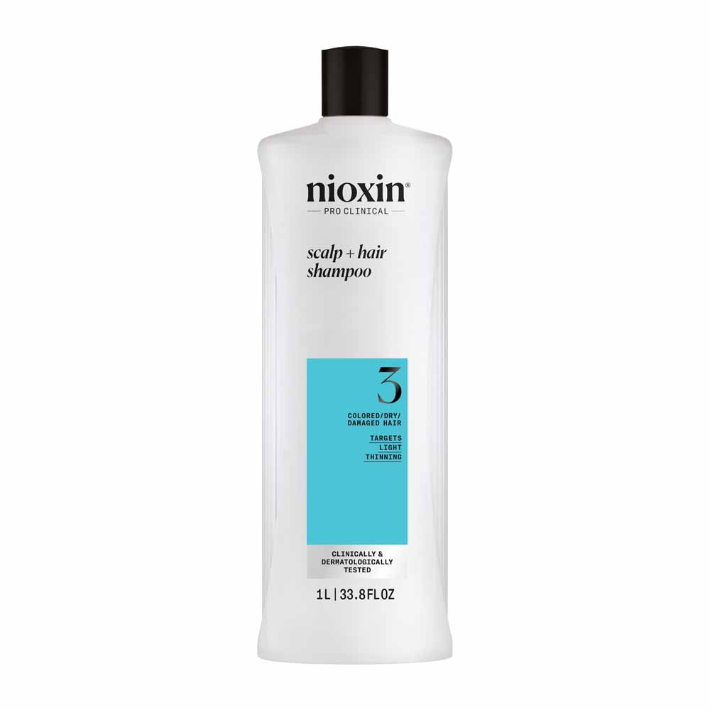 Nioxin Champú System 3 para cabellos coloreados/secos/dañados y caída moderada 1L
