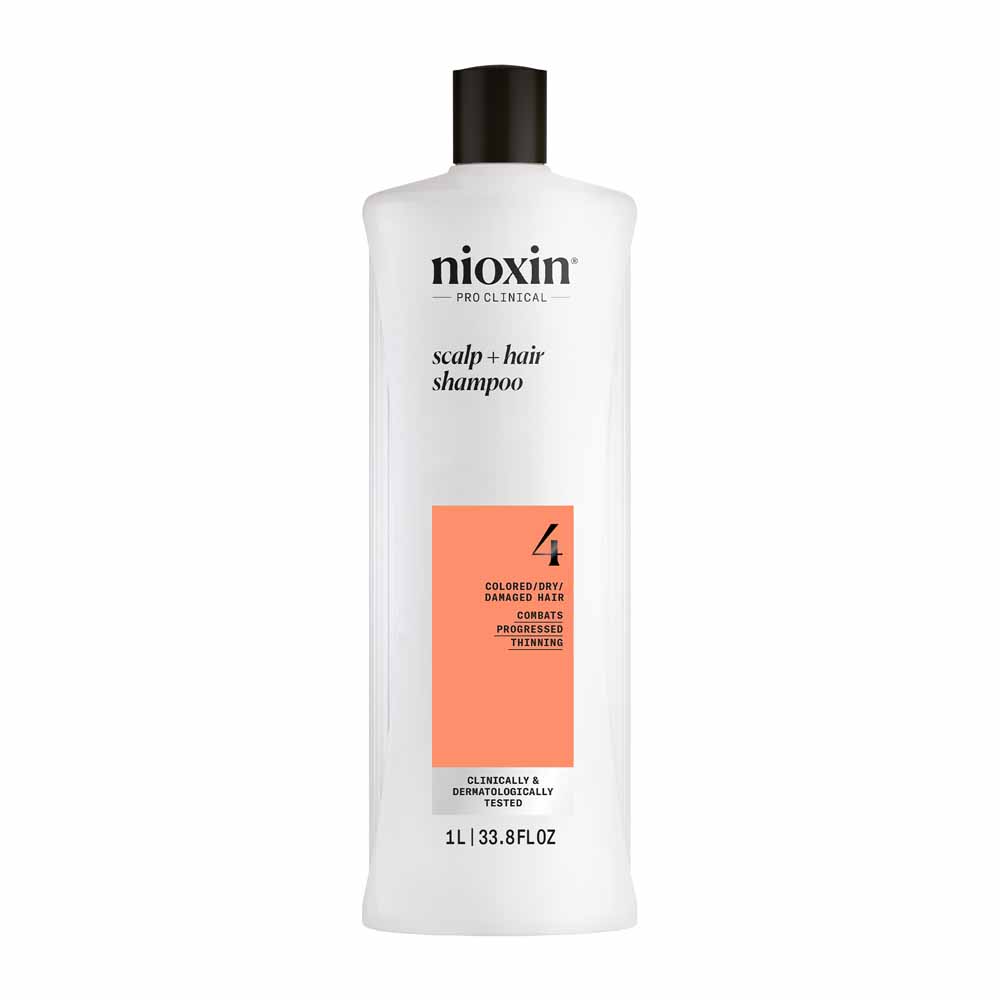 Nioxin Champú System 4 para cabellos teñidos/secos/dañados y caída avanzada 1L