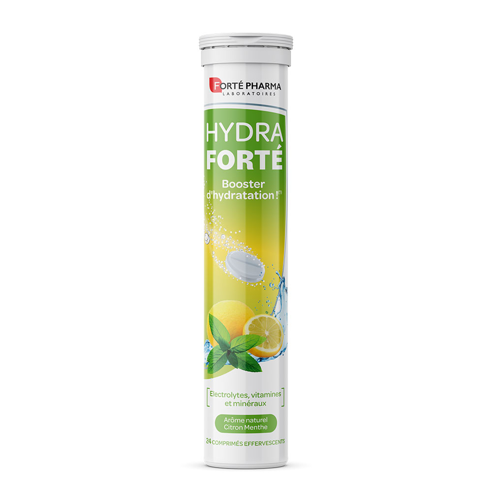 Forté Pharma Hydra Forté Refuerzo de hidratación aroma natural limón menta 24 comprimidos efervescentes