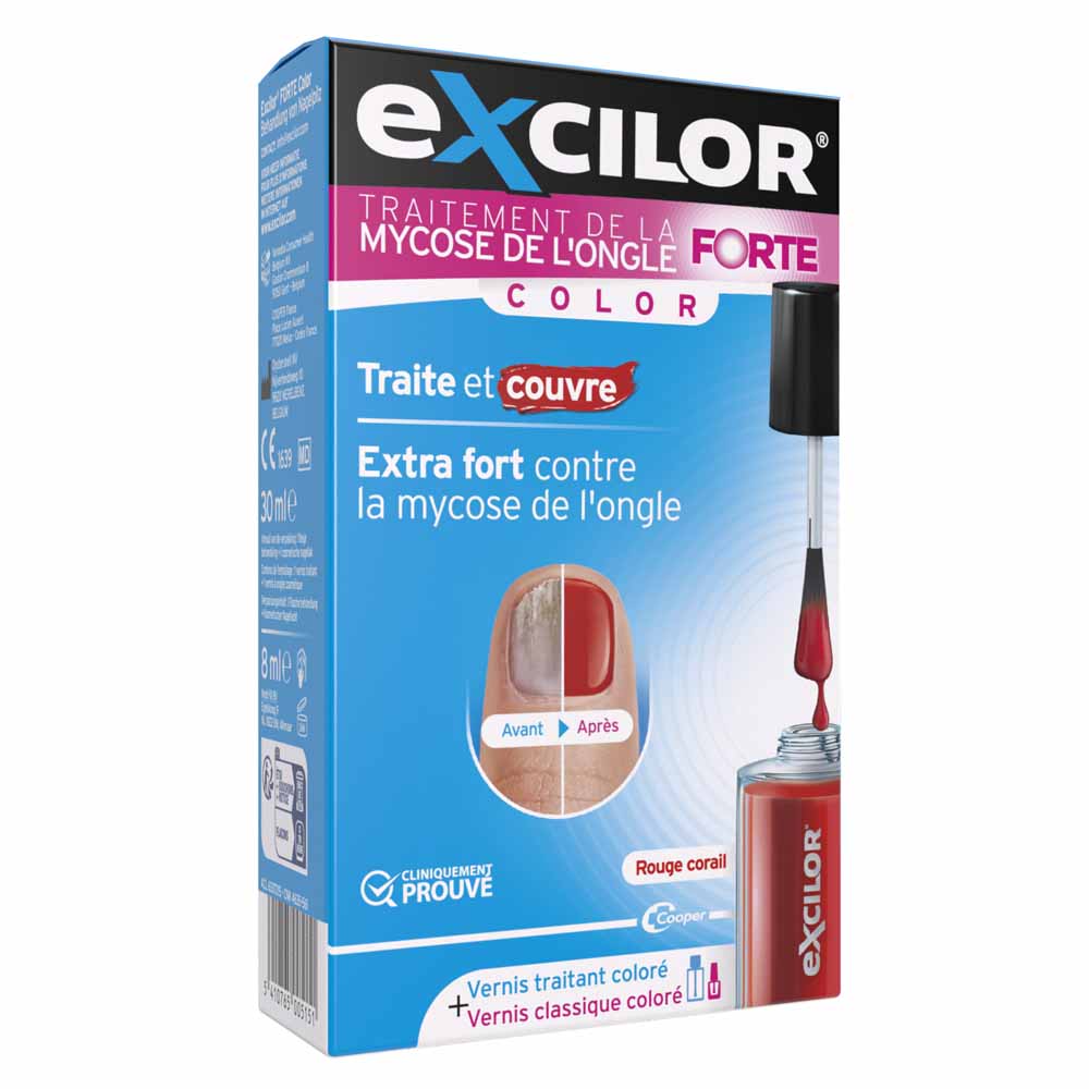 Excilor Tratamiento de los hongos en las uñas Fuerte Color Rojo Coral 30 ml
