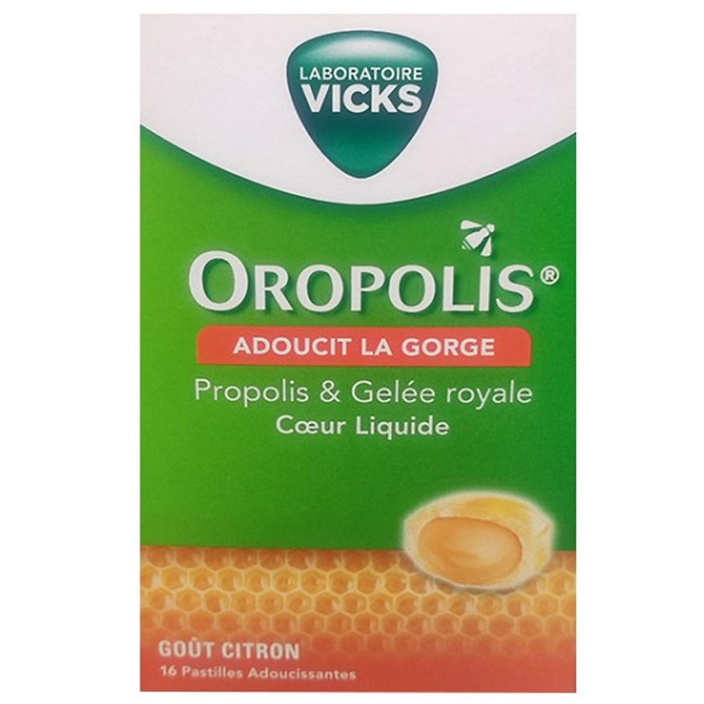 Oropolis Corazón líquido jalea real sabor limón 16 pastillas