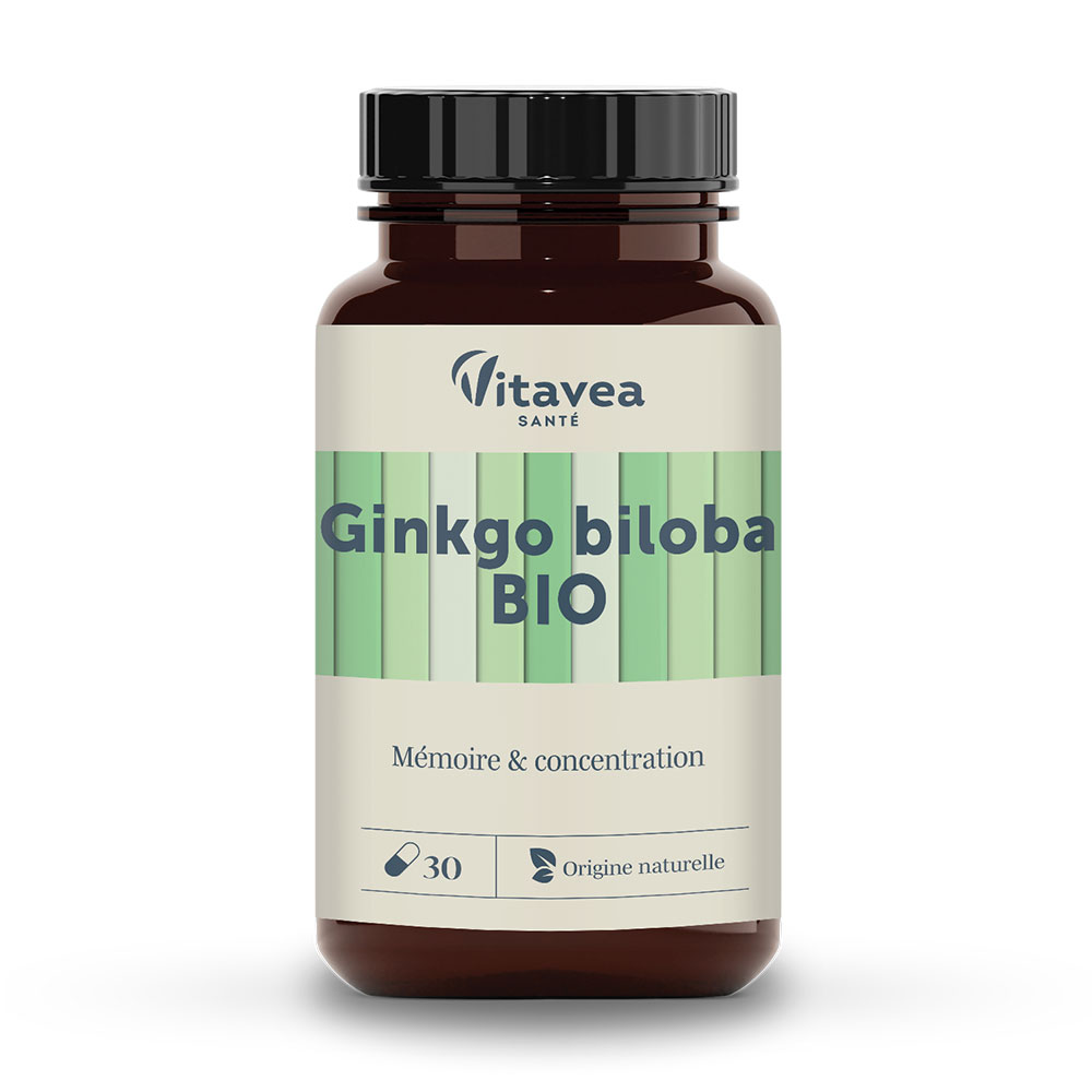 Vitavea Santé Nutri'sentiels Ginkgo Biloba ecológico Memoria y concentración 30 cápsulas