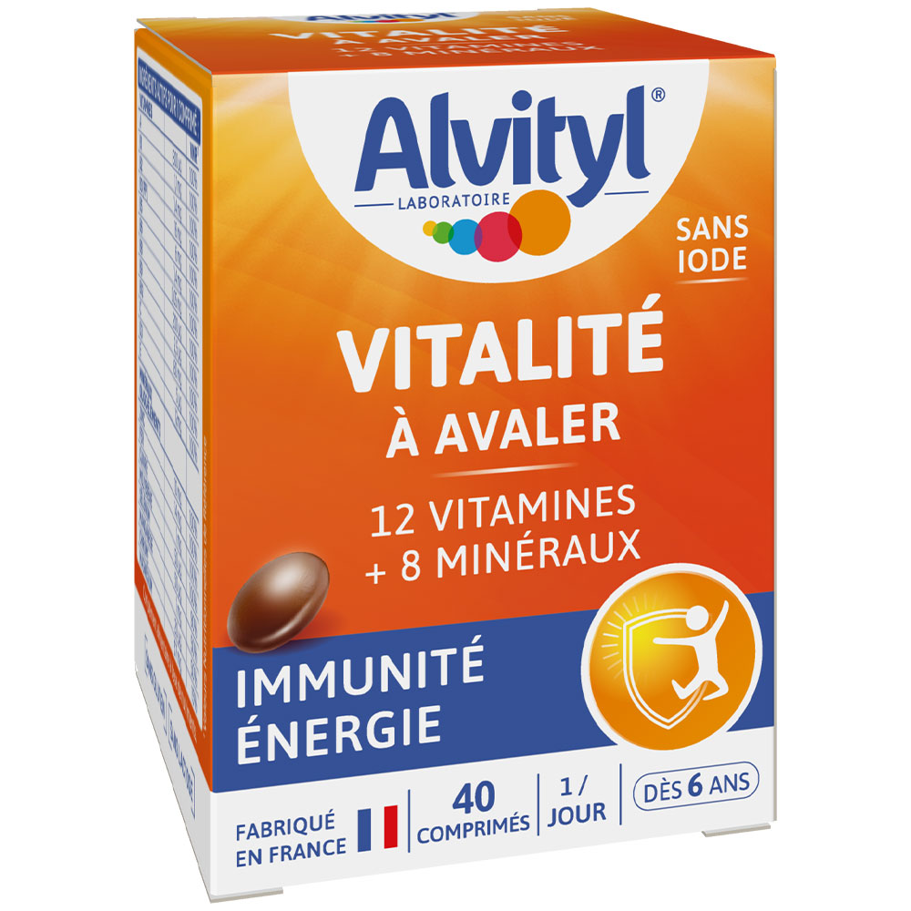 Alvityl Vitalidad inmunidad energía sabor chocolate a partir de 6 años 40 Comprimidos
