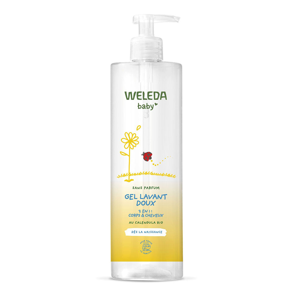 Weleda Bebés y Niños Gel limpiador suave 2 en 1 Cuerpo y Cabello 400 ml