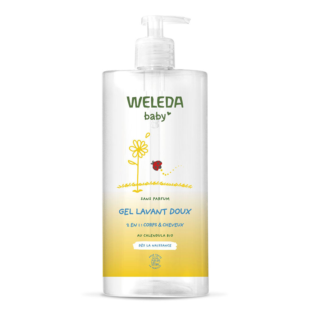 Weleda Bebés y Niños Gel limpiador suave 2 en 1 Cuerpo y Cabello 750 ml