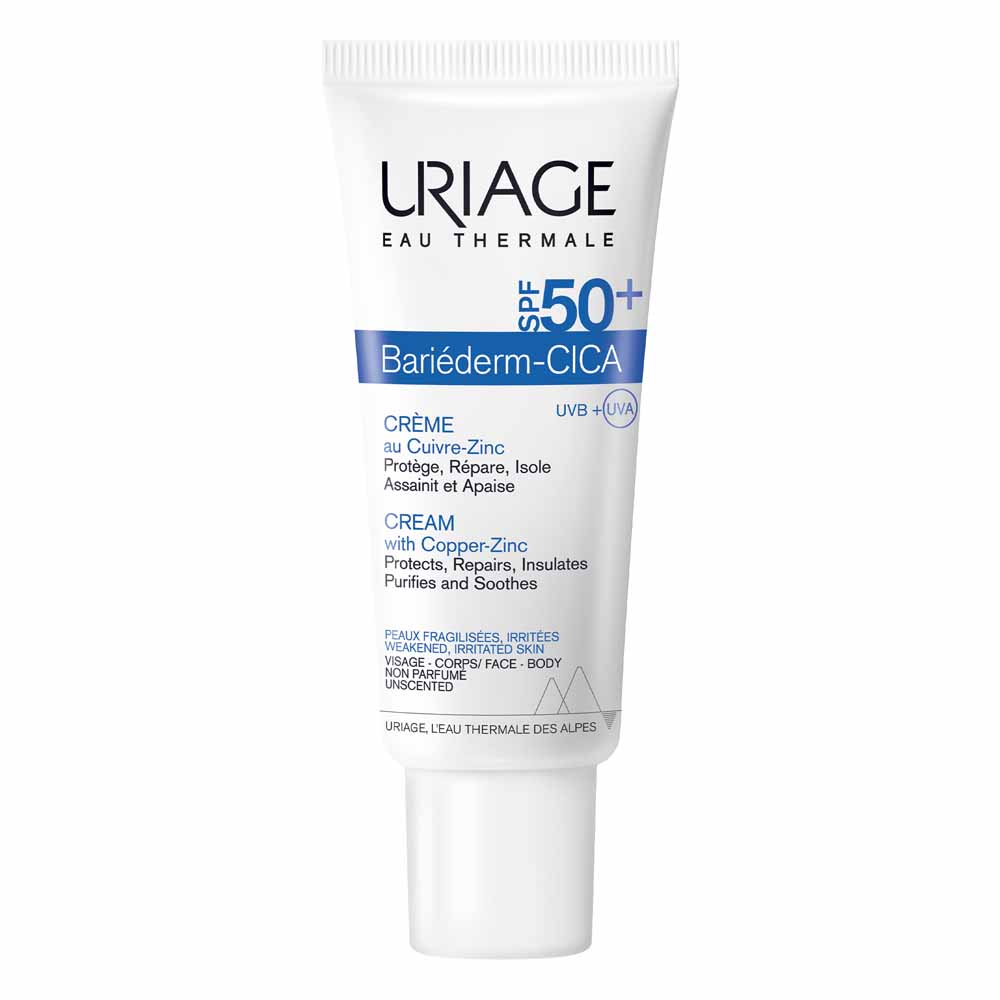 Uriage Bariéderm-Cica Crema reparadora con cobre-zinc SPF50+ 40 ml