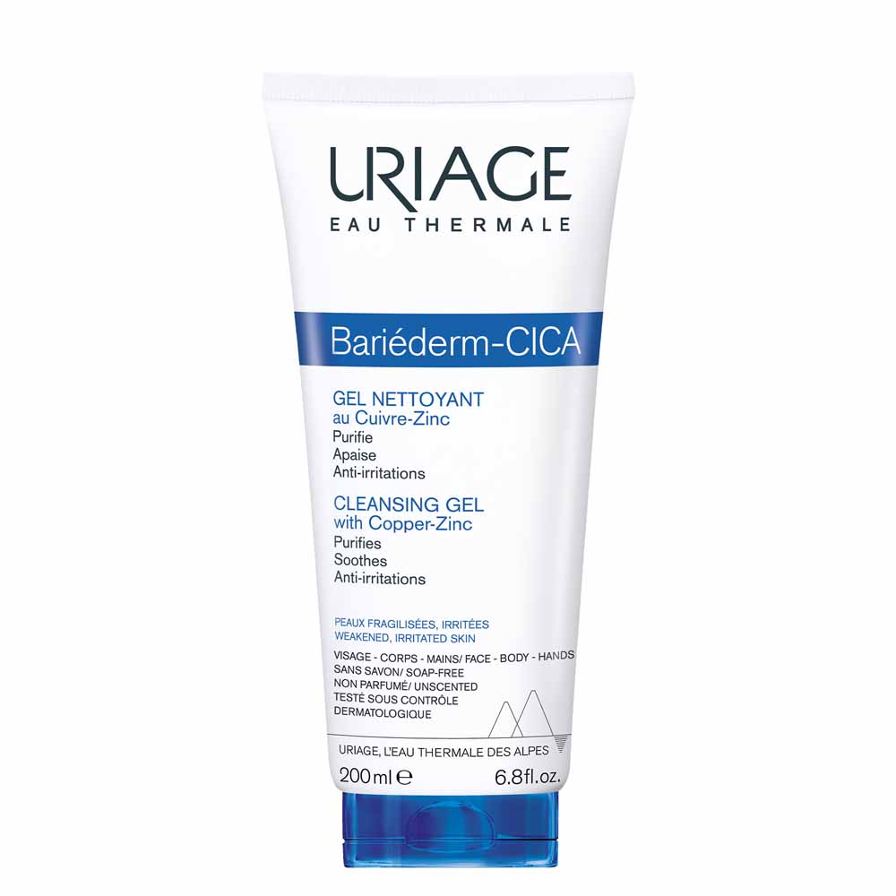 Uriage Higiene facial Cica Gel Limpiador Badiederm Pieles Irritadas Peaux Fragilisées 200ml
