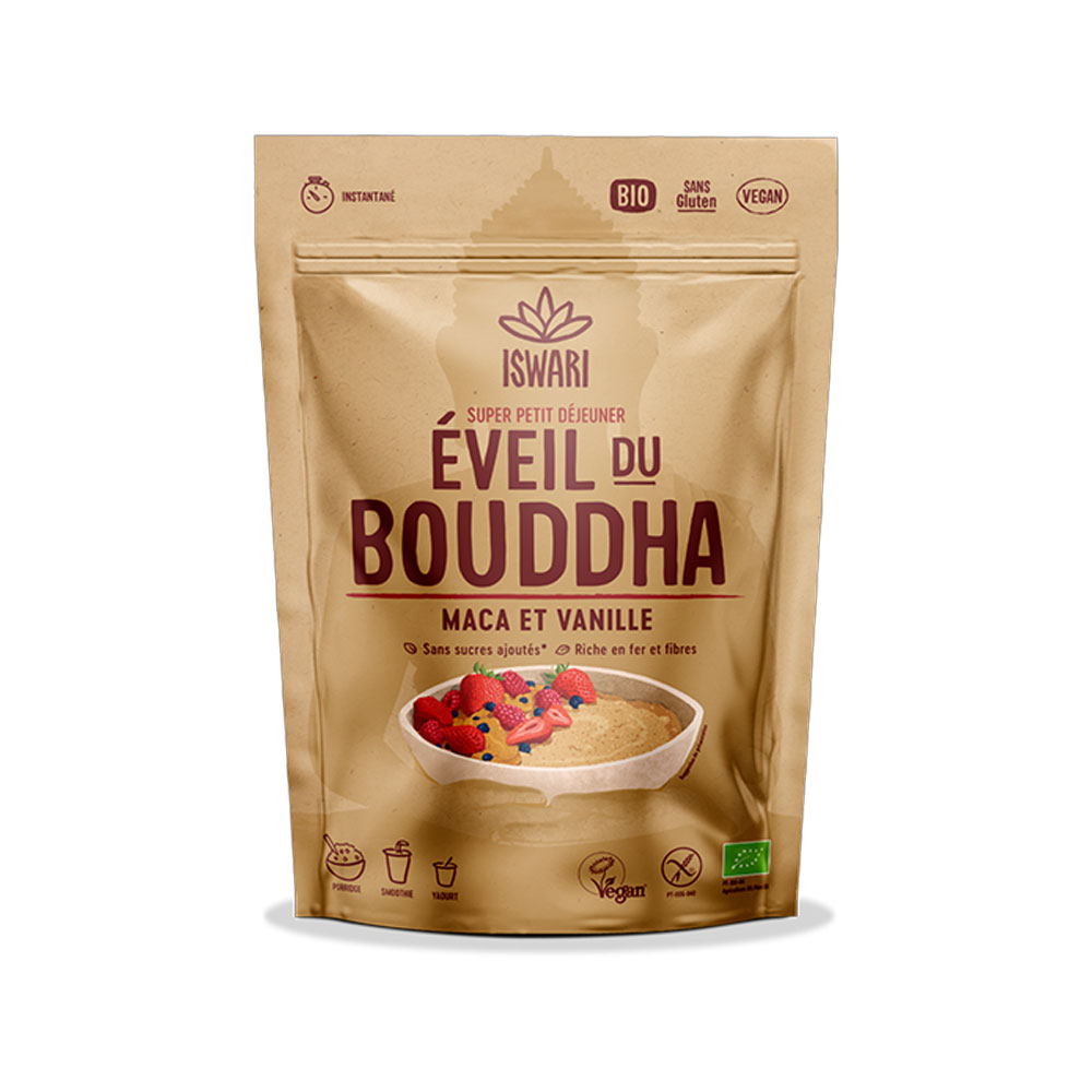 Iswari Eveil du Bouddha Maca vainilla bio super desayuno 360 g
