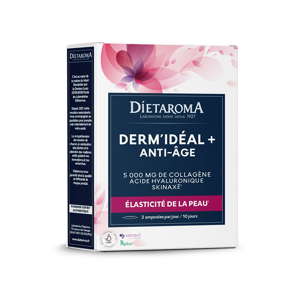 Dietaroma Derm'Ideal + antiedad elasticidad de la piel 20 ampollas
