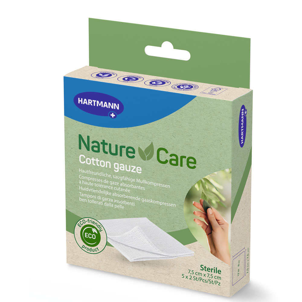 Hartmann Nature care Gasas estériles 100% algodón 7,5x7,5cm 5 sobres de 2