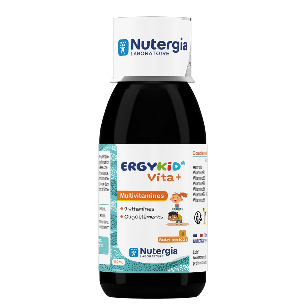 Nutergia Ergykid Vita + multivitaminas sabor albaricoque a partir de 3 años 150 ml