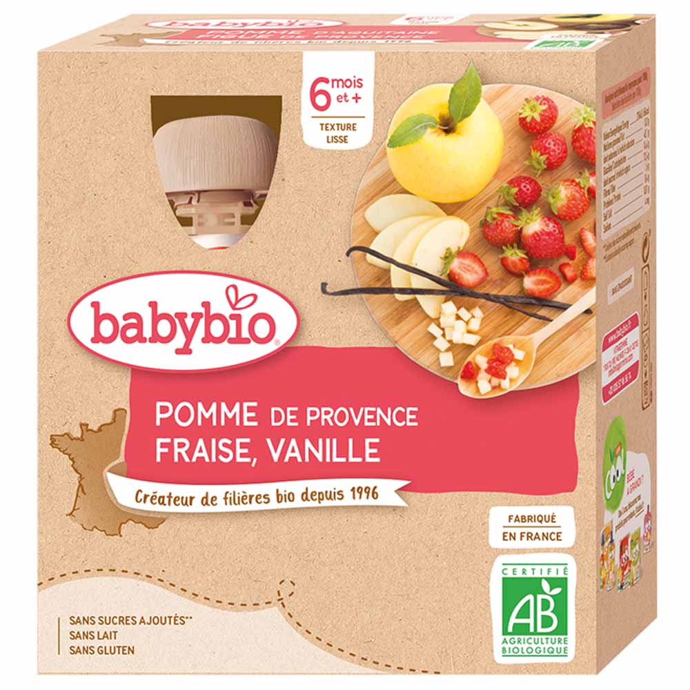 Babybio Frutas Bolsitas bio a partir de 6 meses frutas 4x90g