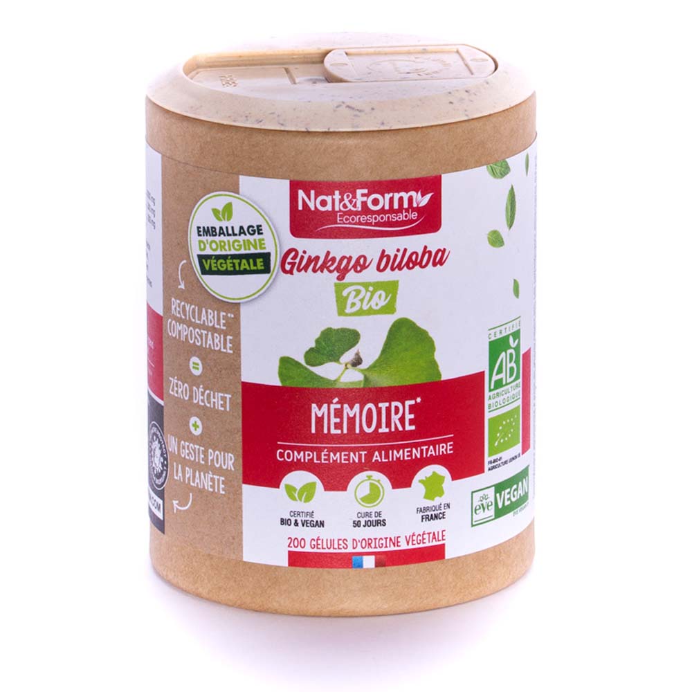 Nat&Form Ginkgo Biloba bio 200 cápsulas