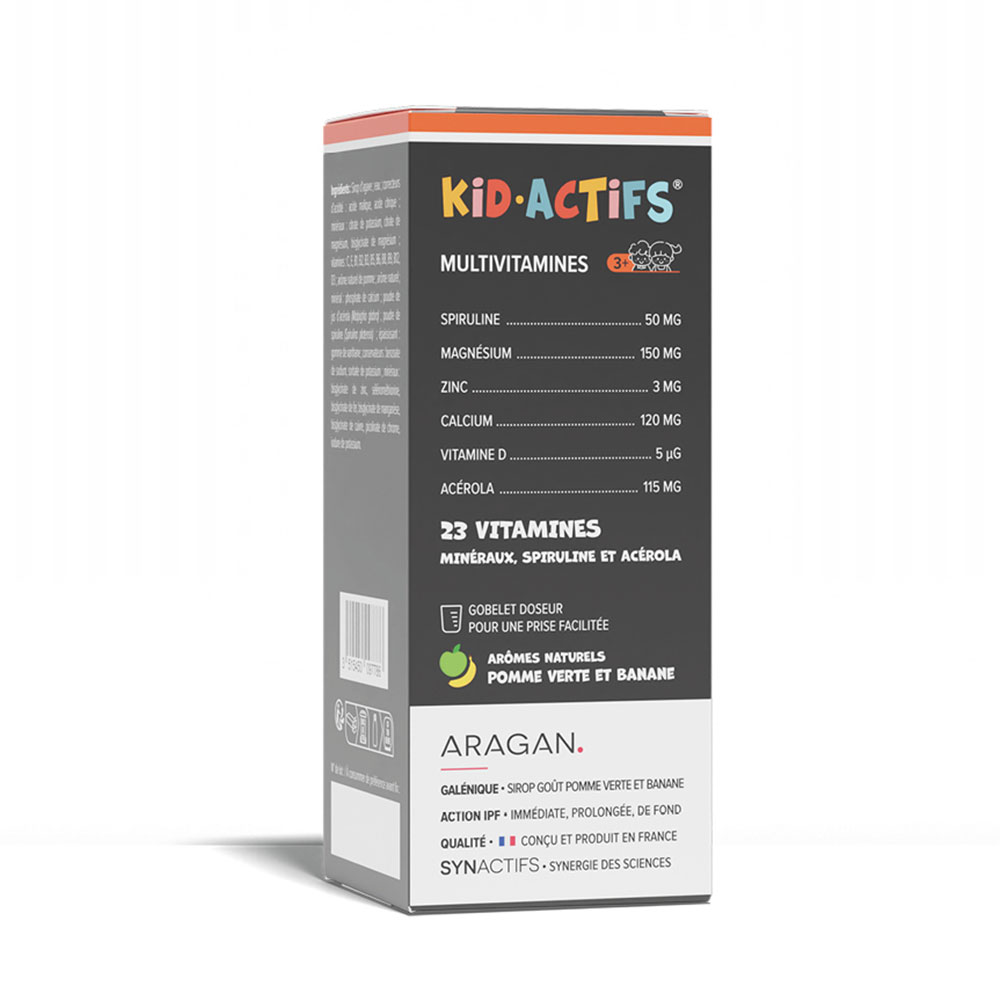 Aragan Synactifs Jarabe KidActifs Multivitaminas Refuerzo de la inmunidad 125 ml