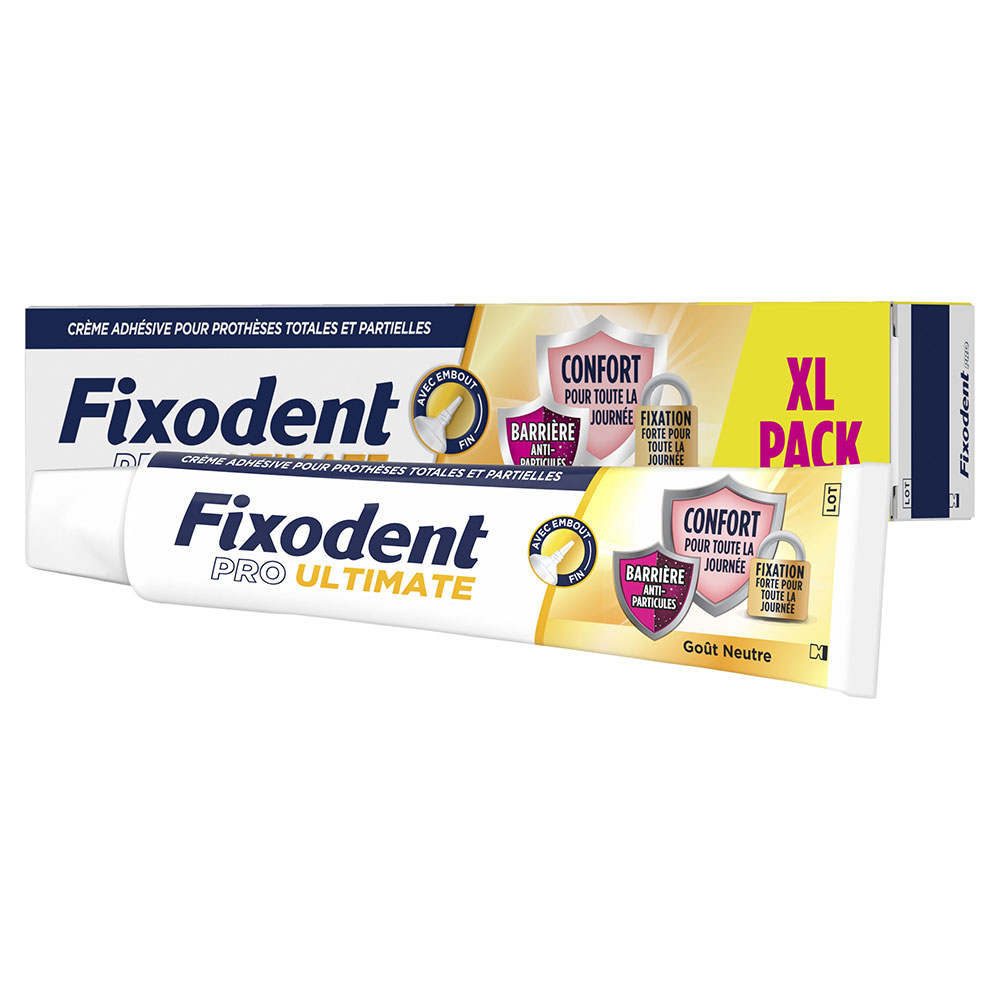 Fixodent Pro Ultimate Crema adhesiva para prótesis totales y parciales Sabor neutro 57 ml