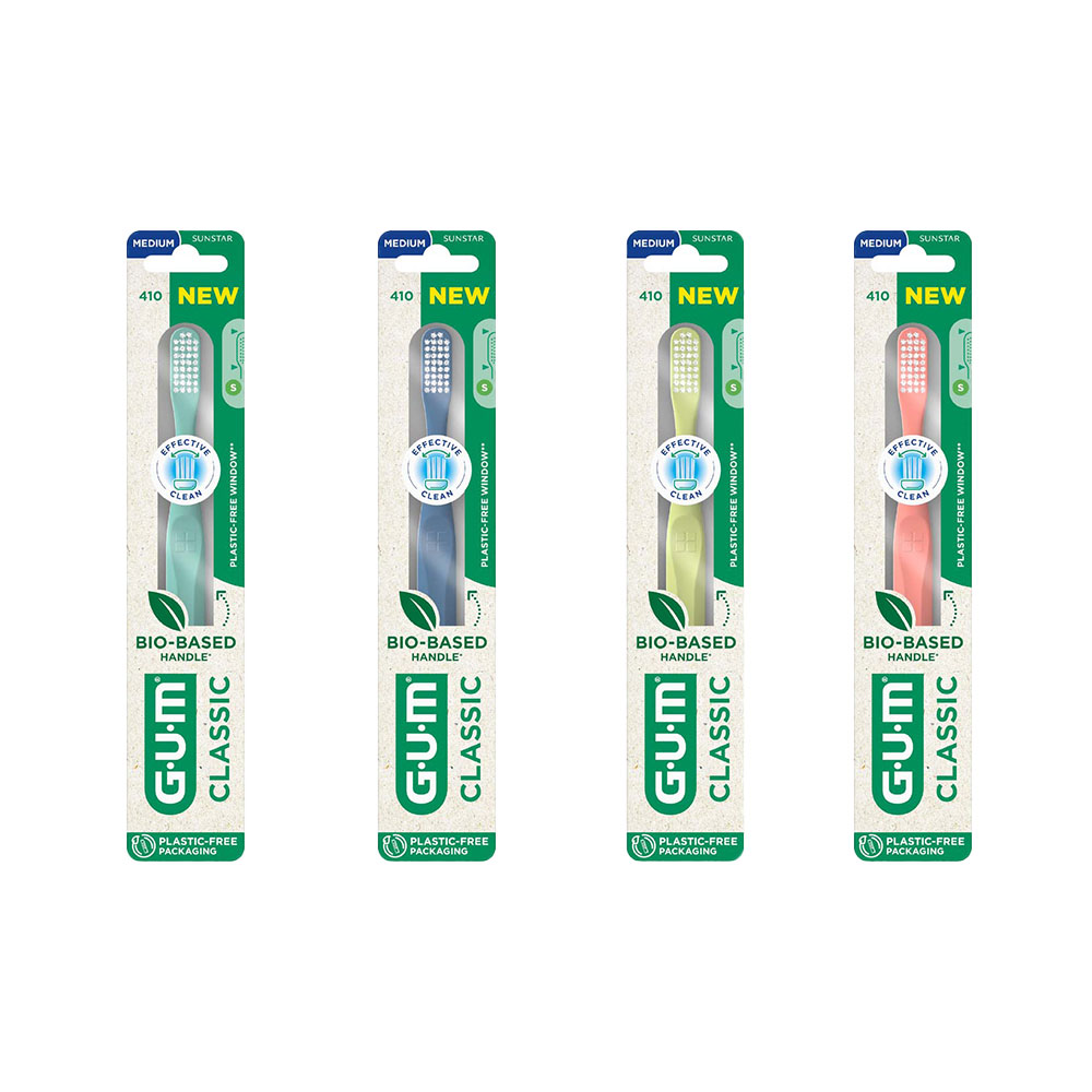 Gum Classic Cepillo de dientes de origen biológico dureza media 20/100 compacto 1 unidad