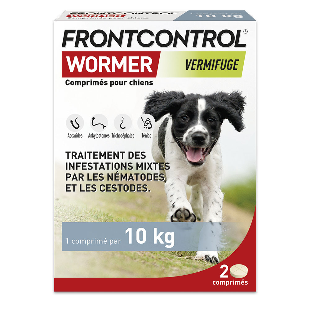 Frontline Frontcontrol Wormer Vermífugo para perros 1 comprimido por cada 10 kg 2 x unidades