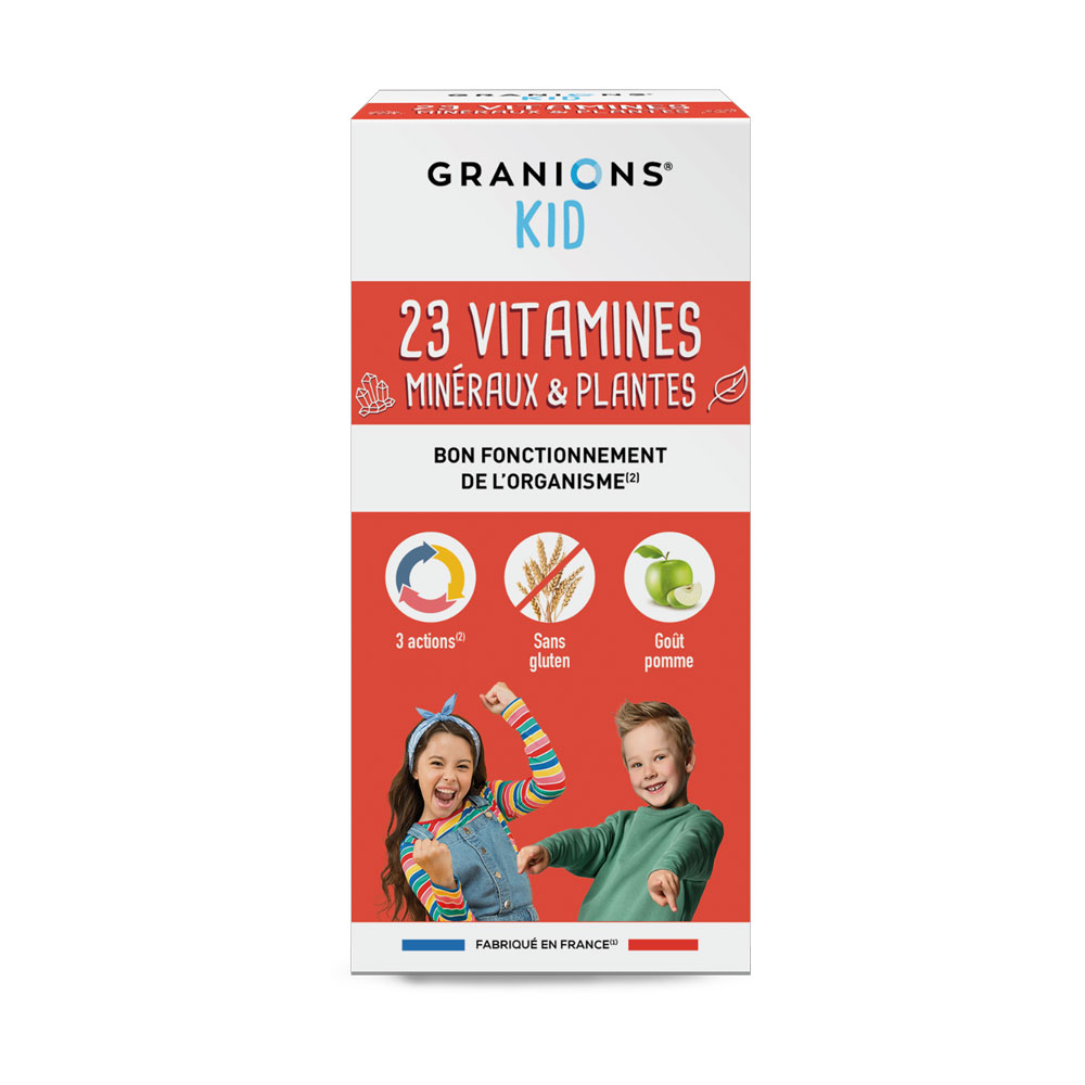 Granions Kid Jarabe 23 vitaminas bio a partir de 3 años sabor manzana 200 ml