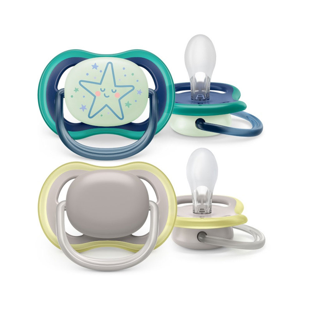 Avent Ultra Air Chupetes simétricos Noche 6-18 meses X2
