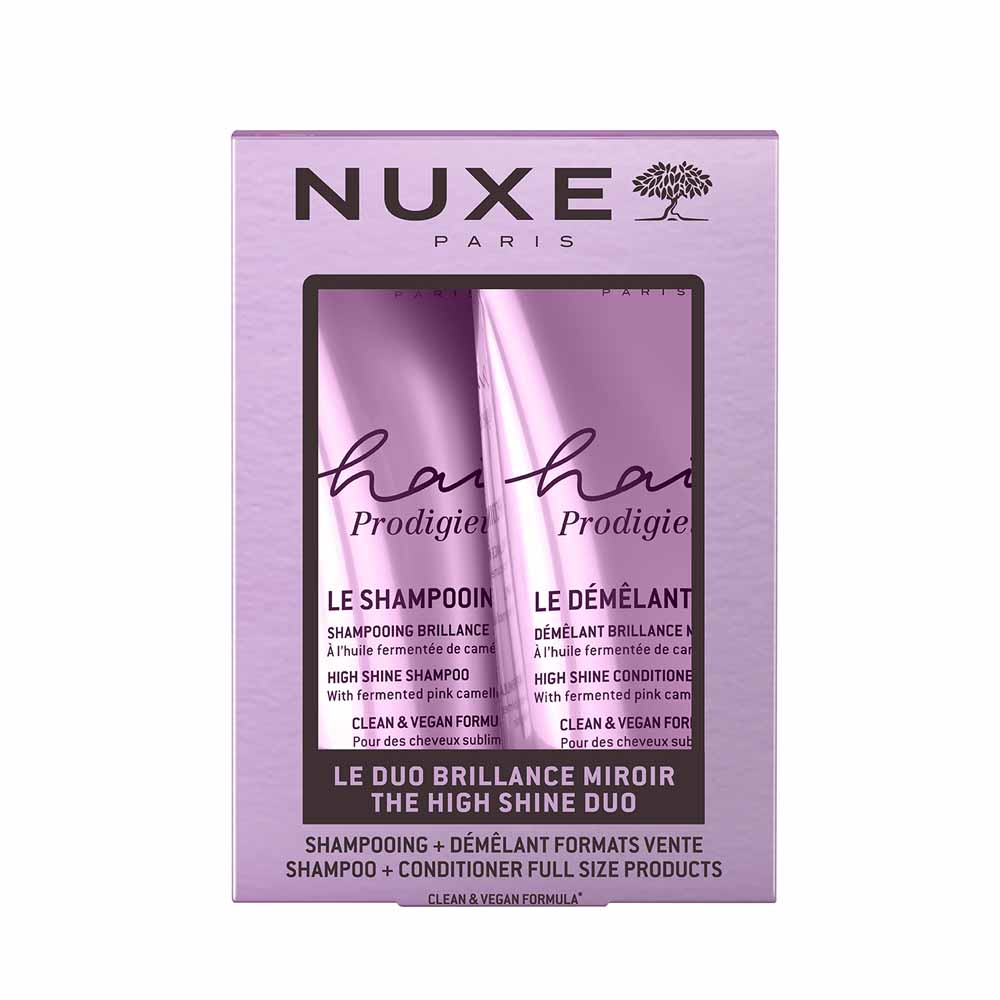 Nuxe Hair Prodigieux Mirror Champú Brillo 200ml + Desenredante Brillo 200ml gratis