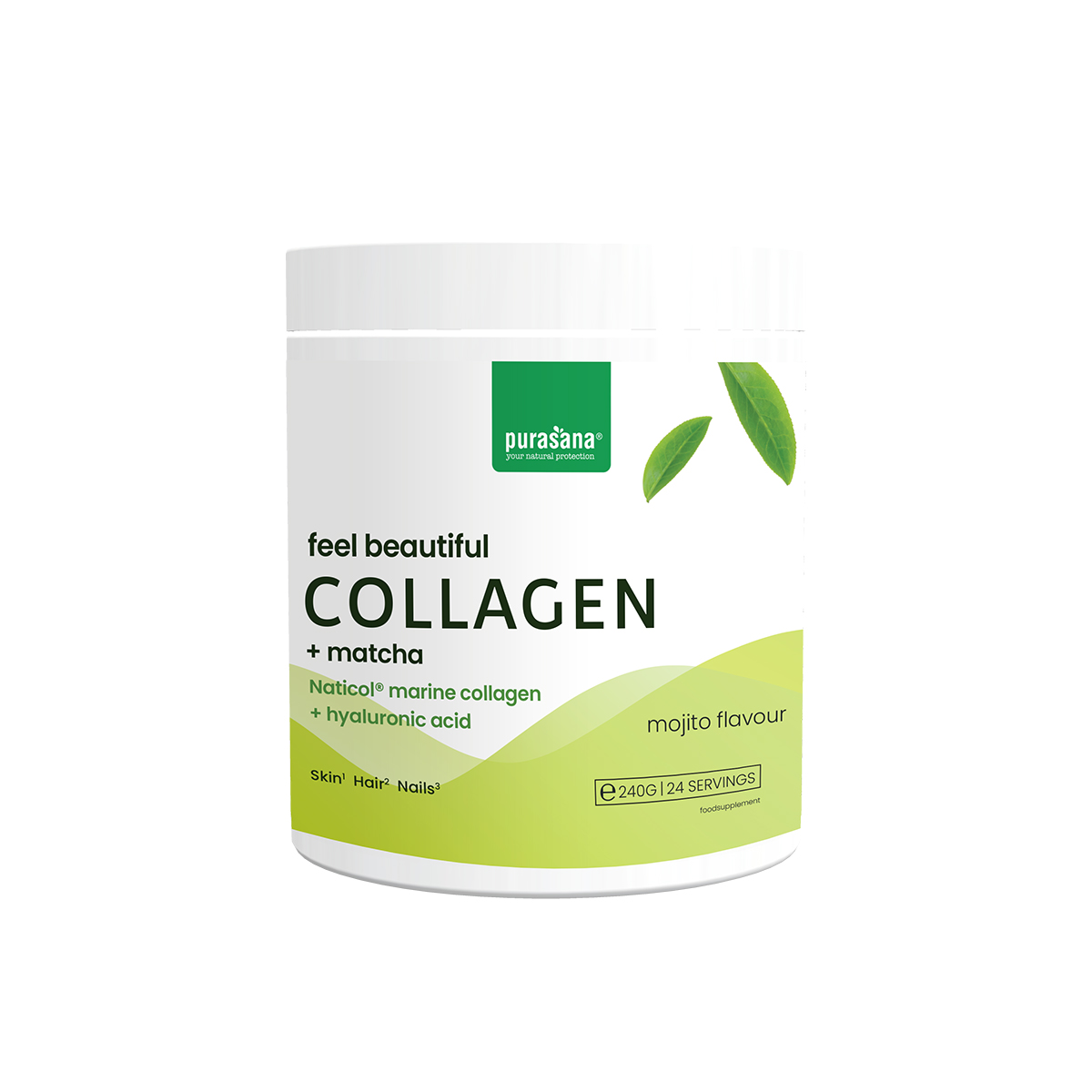 Purasana Colágeno marino + matcha sabor mojito 240 g
