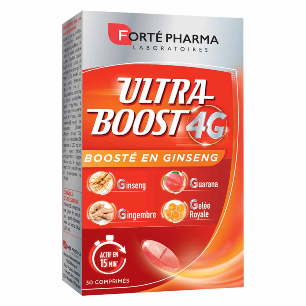 Forté Pharma Ultra Boost 4G Energizante natural enriquecido con ginseng 30 Comprimidos