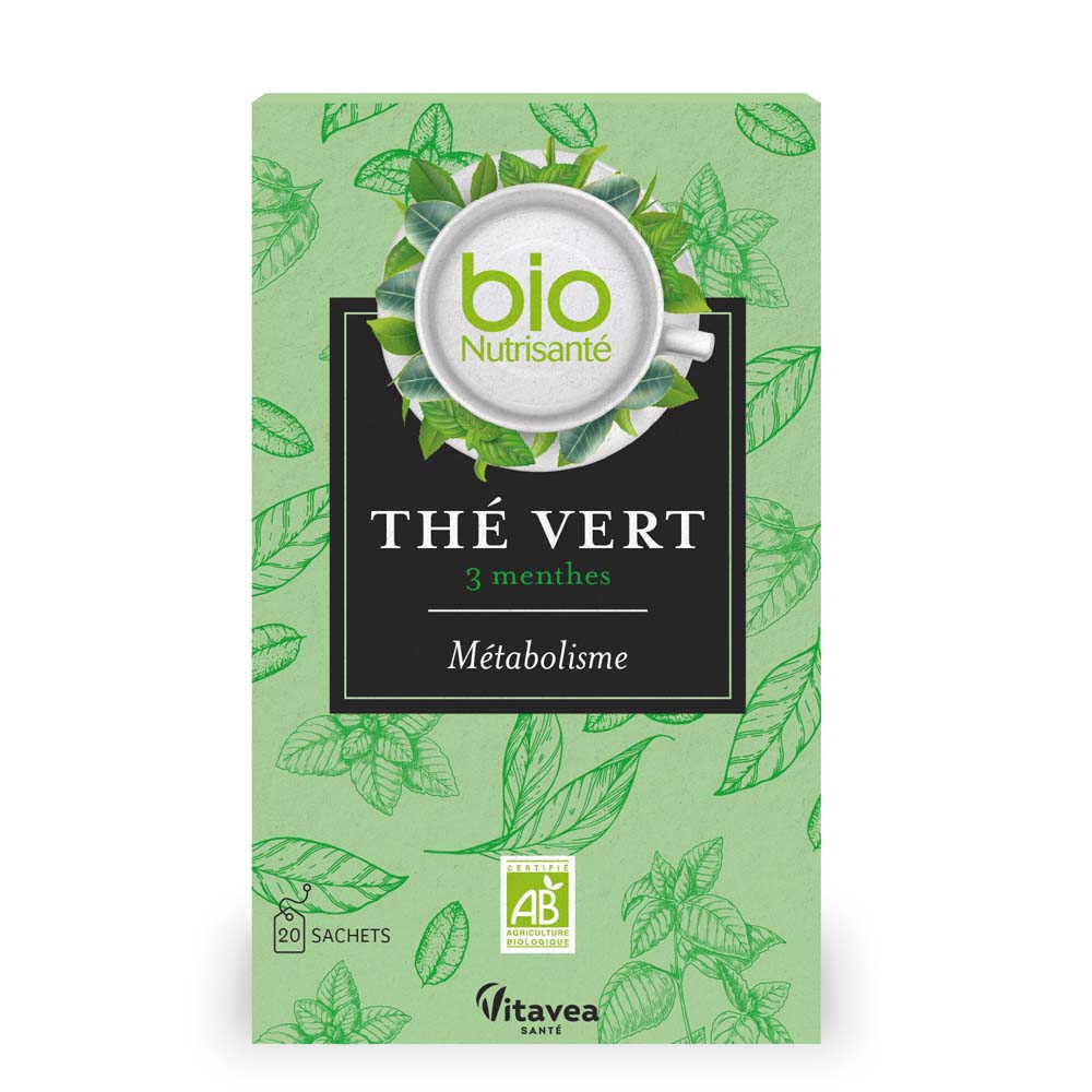 Vitavea Santé BioNutrisanté Té verde 3 mentas para el metabolismo 20 sobres