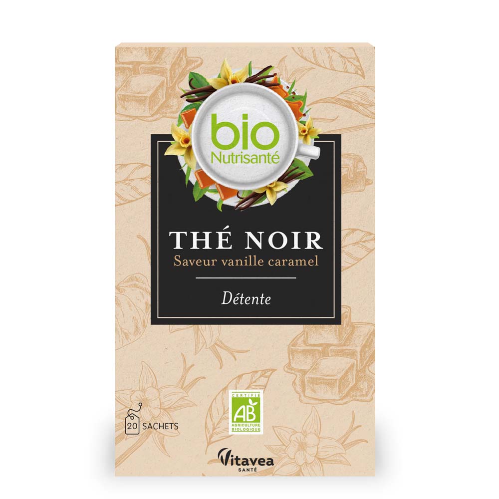 Vitavea Santé BioNutrisanté Té negro relajante sabor vainilla caramelo 20 sobres