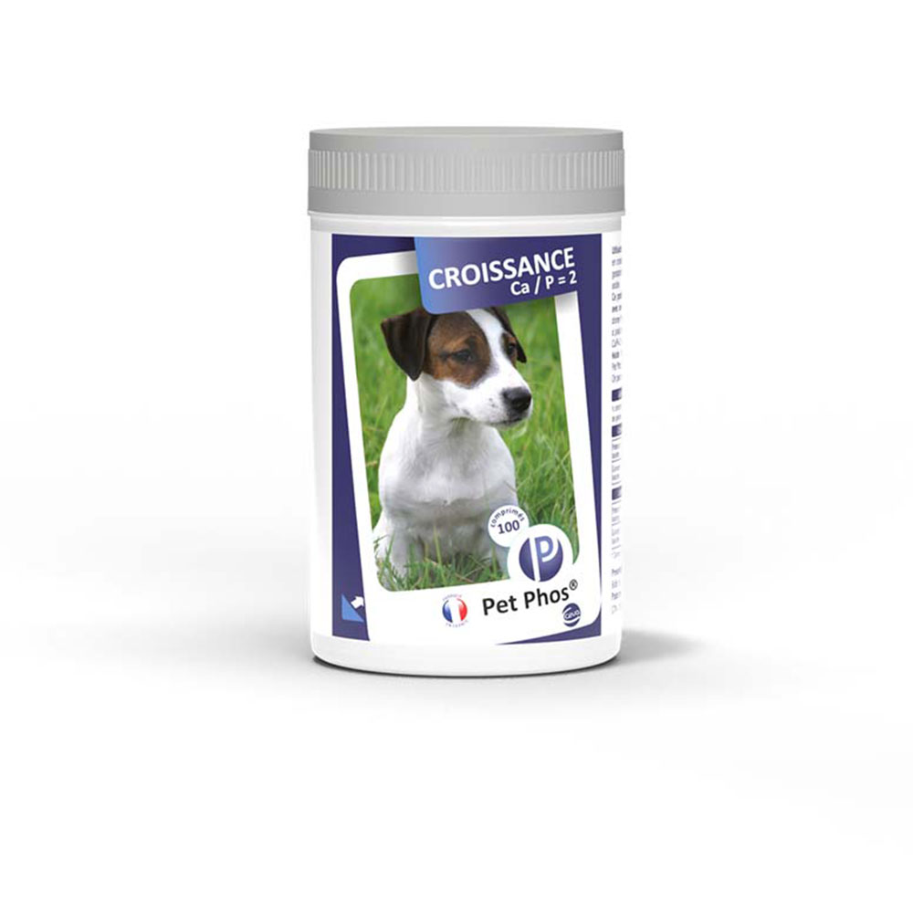 Pet Phos Crecimiento Ca/P=2 para cachorros y perras en lactancia 100 comprimidos