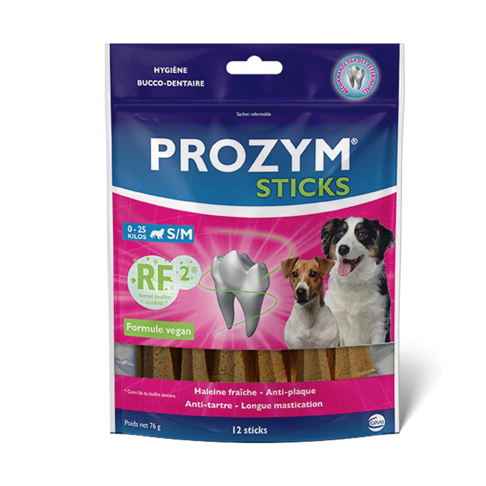 Prozym Bastoncillos masticables higiene bucodental para perros de 0 a 25 kg 12 unidades